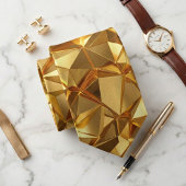 Golden Faceted Crystal Geometric Stropdas