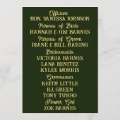 Golden Fairies Forest Wedding Programmakaart (Achterkant)