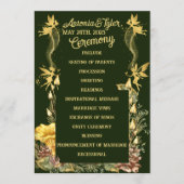 Golden Fairies Forest Wedding Programmakaart (Voorkant)