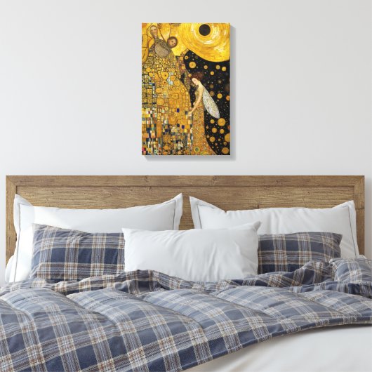 Golden Fairy Dream beroemd gemaakt door Klimt-Insp Canvas Afdruk (Insitu (Slaapkamer))