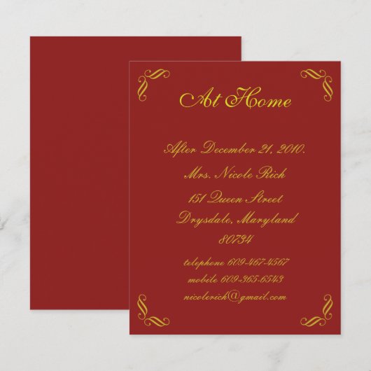 Golden Fairy Tale At Home-kaart (Voorkant / Achterkant)