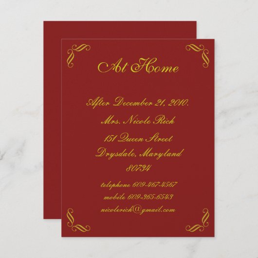 Golden Fairy Tale At Home-kaart (Voorkant / Achterkant)