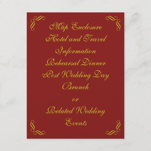 Golden Fairy Tale Enclosure Card (rood) Informatiekaartje (Voorkant)