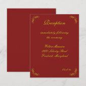 Golden Fairy Tale Reception Card (rood) Kaart (Voorkant / Achterkant)