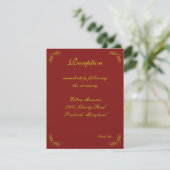 Golden Fairy Tale Reception Card (rood) Kaart (Staand voorkant)