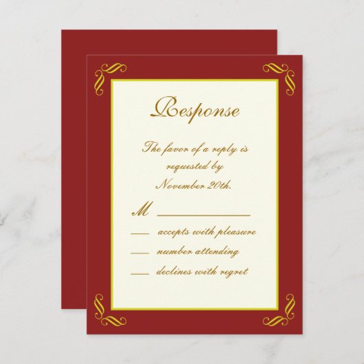 Golden Fairy Tale RSVP (Voorkant / Achterkant)