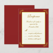 Golden Fairy Tale RSVP Kaartje (Voorkant / Achterkant)