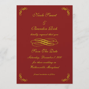 Golden Fairy Tale Save the Date (red)