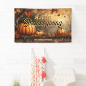 Golden Fall Forest Orange Pumpkins Thanksgiving Spandoek (Insitu)