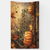 Golden Fall Forest Orange Pumpkins Thanksgiving Spandoek (Verticaal)