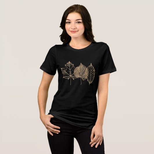 Golden Fall Leaves | Autumn Leaf Tri-Blend Shirt (Voorkant volledig)