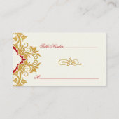 Golden fancy bloeit tafel escort kaart plaatskaartje (Achterkant)
