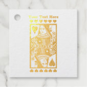 Golden Fancy Heart Queen Kaart spelen Harten Bedankjes Labels (Voorkant)