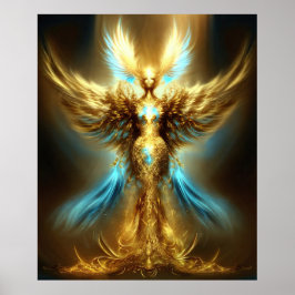 Golden Fantasy Angel Afdrukbare Digitale Download Poster