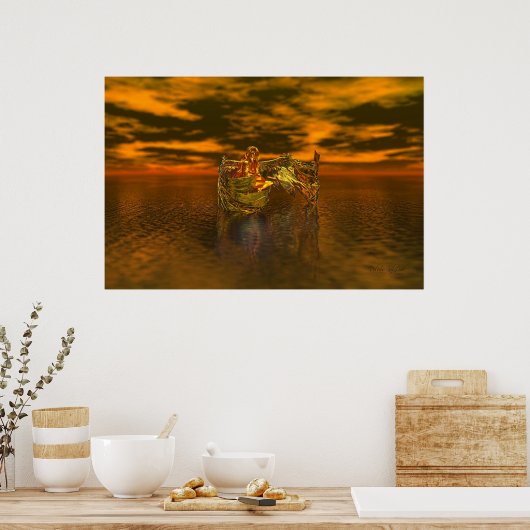 Golden Fantasy Angel Poster (Keuken)