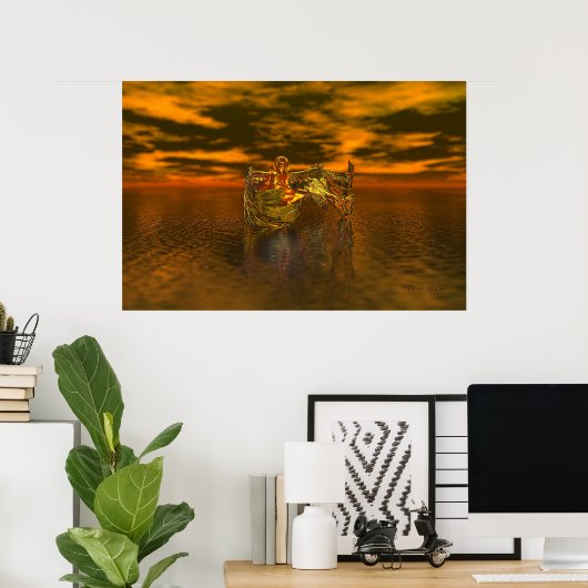 Golden Fantasy Angel Poster (Thuiskantoor)