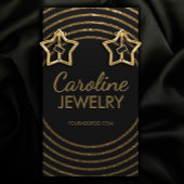 Golden Faux Folie Outline Circle Earring Display Visitekaartje