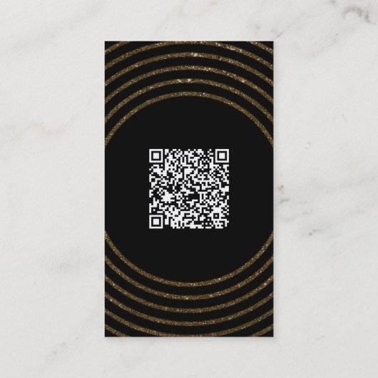 Golden Faux Folie Outline Circle Earring Display Visitekaartje (Achterkant)