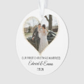 Golden Faux Glitter Custom Eerste Kerstmis Getrouw Ornament (voorkant)