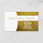 Golden Faux Glitter, Professiona Photo & QR Code Visitekaartje (Achterkant)