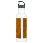 Golden Faux Rough Wood Background Waterfles (Achterkant)