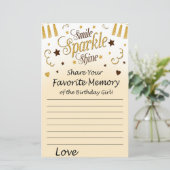 Golden Favorite Memory of the Birthday Girl (Staand voorkant)