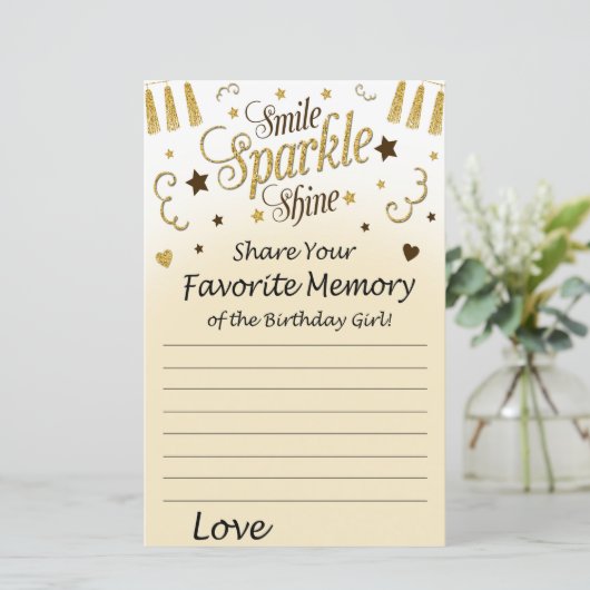 Golden Favorite Memory of the Birthday Girl (Staand voorkant)