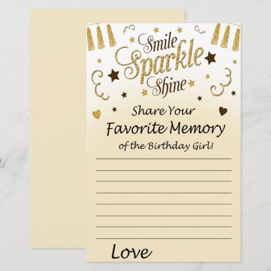 Golden Favorite Memory of the Birthday Girl (Voorkant / Achterkant)
