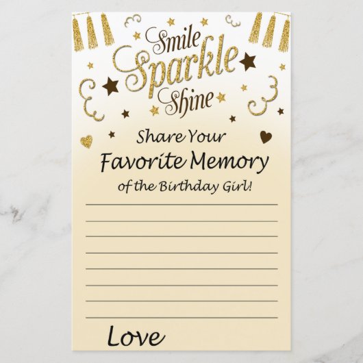 Golden Favorite Memory of the Birthday Girl (Voorkant)