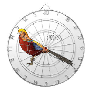 Golden fazant vogel cartoon illustratie dartbord