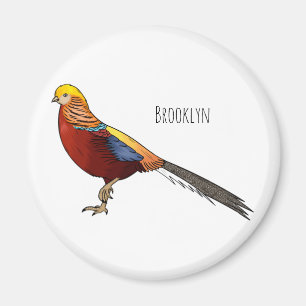Golden fazant vogel cartoon illustratie magneet