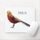 Golden fazant vogel cartoon illustratie muismat (Met muis)