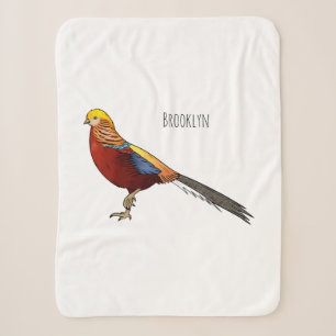Golden fazant vogel cartoon illustratie sherpa deken