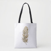 Golden Feather Art All-Over-Print Canvas tas (Voorkant)