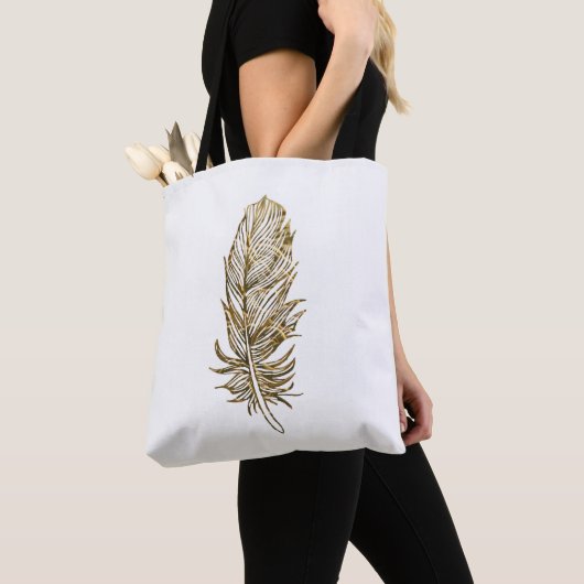 Golden Feather Art All-Over-Print Canvas tas (Dichtbij)