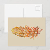 Golden Feather Art Briefkaart (Voorkant / Achterkant)