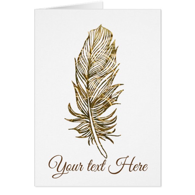 Golden Feather Art Briefkaart (Voorkant)