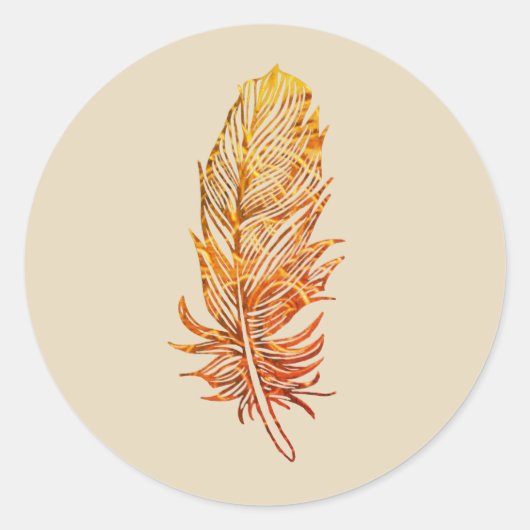 Golden Feather Art Classic ronde Sticker, glanzend Ronde Sticker (Voorkant)