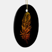 Golden Feather Art Ovaal Ornament (Rechts)