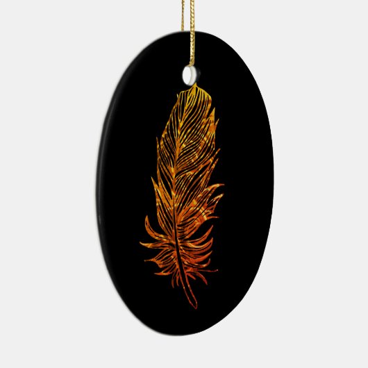 Golden Feather Art Ovaal Ornament (Rechts)