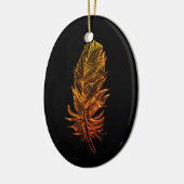 Golden Feather Art Ovaal Ornament (Links)