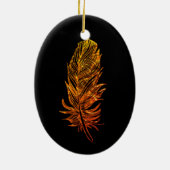 Golden Feather Art Ovaal Ornament (Achterkant)
