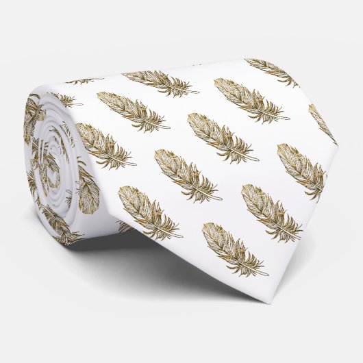 Golden Feather Art Stropdas (Opgerold)