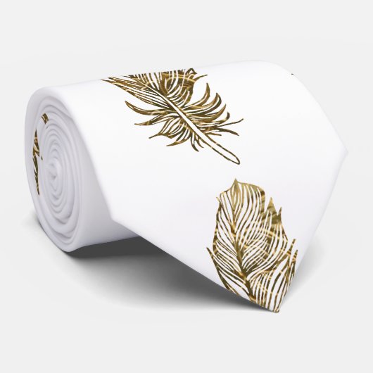 Golden Feather Art Stropdas (Opgerold)