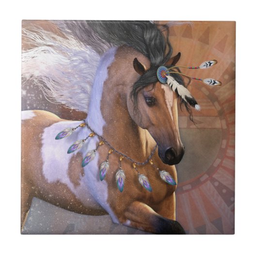 Golden Feather Art Tile Tegeltje (Voorkant)