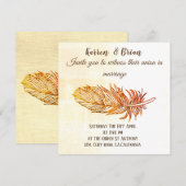 Golden Feather bruiloft uitnodiging (Voorkant / Achterkant)