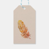 Golden feather Custom Gift Labels Cadeaulabel (Achterkant)