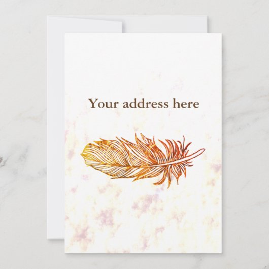 Golden Feather foto uitnodiging (Achterkant)