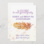 Golden Feather foto uitnodiging (Voorkant / Achterkant)