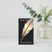 Golden feather pen notary Business Card Visitekaartje (Staand voorkant)